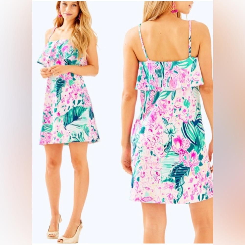 Lilly Pulitzer ANNASTASHA DRESS Size S in Multi Via Flora